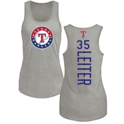 Women's Texas Rangers Jack Leiter ＃35 Backer Tank Top Ash