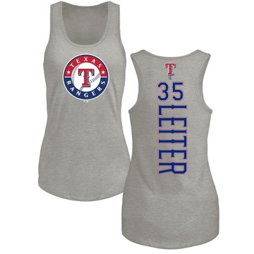 Women's Texas Rangers Jack Leiter ＃35 Backer Tank Top Ash