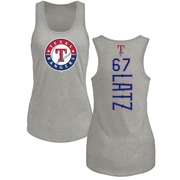 Women's Texas Rangers Jacob Latz ＃67 Backer Tank Top Ash