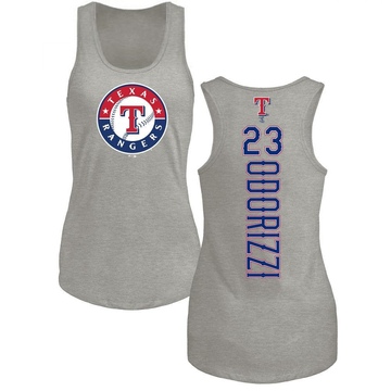 Women's Texas Rangers Jake Odorizzi ＃23 Backer Tank Top Ash