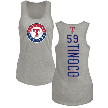 Women's Texas Rangers Jesus Tinoco ＃59 Backer Tank Top Ash
