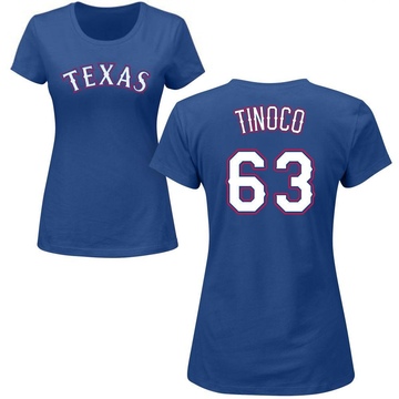 Women's Texas Rangers Jesus Tinoco ＃63 Roster Name & Number T-Shirt - Royal