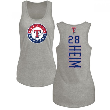 Women's Texas Rangers Jonah Heim ＃28 Backer Tank Top Ash