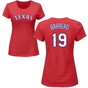 Women's Texas Rangers Jose Barrero ＃19 Roster Name & Number T-Shirt - Red