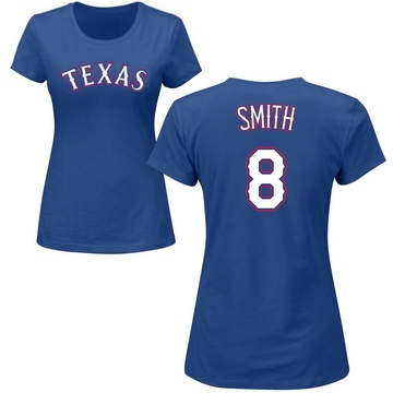 Women's Texas Rangers Josh Smith ＃8 Roster Name & Number T-Shirt - Royal