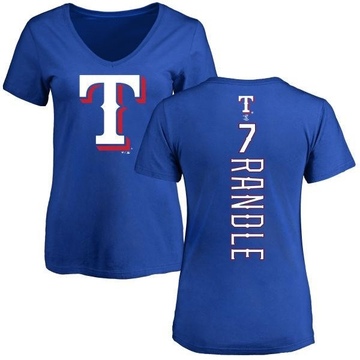 Women's Texas Rangers Lenny Randle ＃7 Backer Slim Fit T-Shirt - Royal