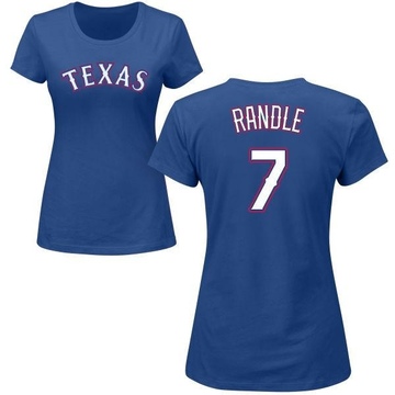 Women's Texas Rangers Lenny Randle ＃7 Roster Name & Number T-Shirt - Royal