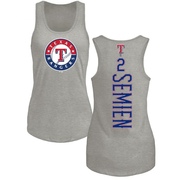 Women's Texas Rangers Marcus Semien ＃2 Backer Tank Top Ash