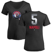 Women's Texas Rangers Mike Napoli ＃5 Midnight Mascot V-Neck T-Shirt - Black