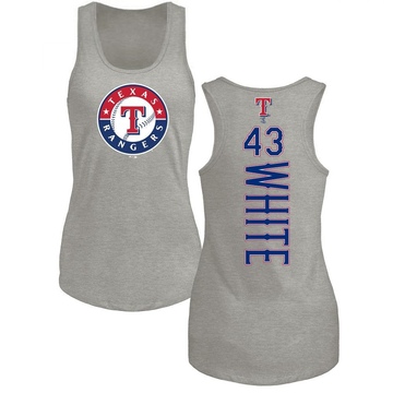 Women's Texas Rangers Owen White ＃43 Backer Tank Top Ash