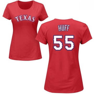 Women's Texas Rangers Sam Huff ＃55 Roster Name & Number T-Shirt - Red