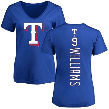 Women's Texas Rangers Ted Williams ＃9 Backer Slim Fit T-Shirt - Royal