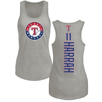 Women's Texas Rangers Toby Harrah ＃11 Backer Tank Top Ash