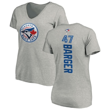 Women's Toronto Blue Jays Addison Barger ＃47 Backer Slim Fit T-Shirt Ash