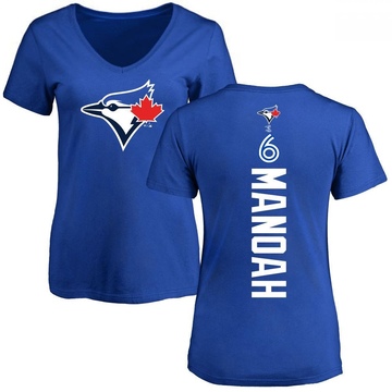 Women's Toronto Blue Jays Alek Manoah ＃6 Backer Slim Fit T-Shirt - Royal