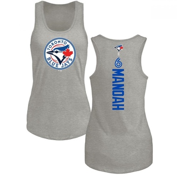 Women's Toronto Blue Jays Alek Manoah ＃6 Backer Tank Top Ash