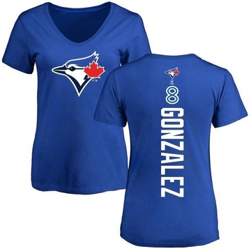 Women's Toronto Blue Jays Alex Gonzalez ＃8 Backer Slim Fit T-Shirt - Royal