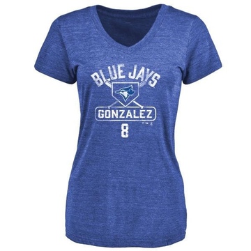 Women's Toronto Blue Jays Alex Gonzalez ＃8 Base Runner T-Shirt - Royal