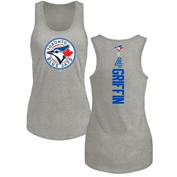 Women's Toronto Blue Jays Alfredo Griffin ＃4 Backer Tank Top Ash