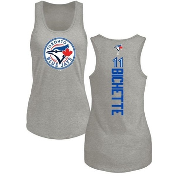 Women's Toronto Blue Jays Bo Bichette ＃11 Backer Tank Top Ash