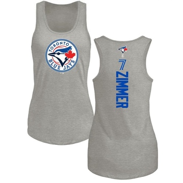 Women's Toronto Blue Jays Bradley Zimmer ＃7 Backer Tank Top Ash