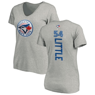 Women's Toronto Blue Jays Brendon Little ＃54 Backer Slim Fit T-Shirt Ash