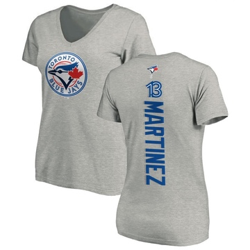 Women's Toronto Blue Jays Buck Martinez ＃13 Backer Slim Fit T-Shirt Ash