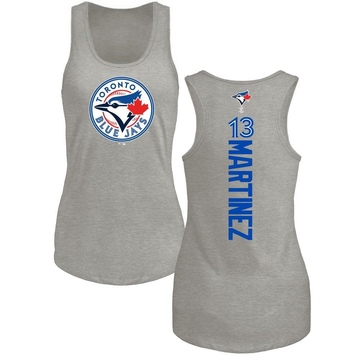 Women's Toronto Blue Jays Buck Martinez ＃13 Backer Tank Top Ash