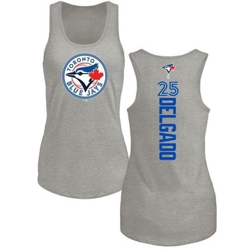 Women's Toronto Blue Jays Carlos Delgado ＃25 Backer Tank Top Ash