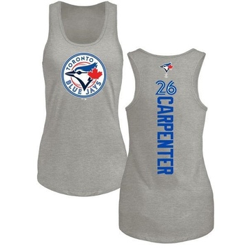 Women's Toronto Blue Jays Chris Carpenter ＃26 Backer Tank Top Ash