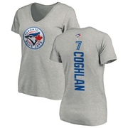 Women's Toronto Blue Jays Chris Coghlan ＃7 Backer Slim Fit T-Shirt Ash