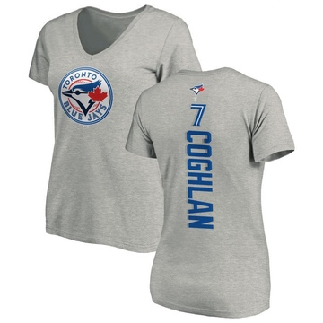 Women's Toronto Blue Jays Chris Coghlan ＃7 Backer Slim Fit T-Shirt Ash