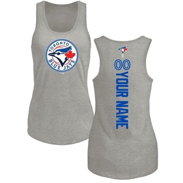 Women's Toronto Blue Jays Custom ＃00 Backer Tank Top Ash