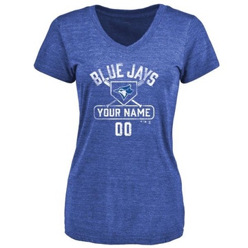 Women's Toronto Blue Jays Custom ＃00 Base Runner T-Shirt - Royal