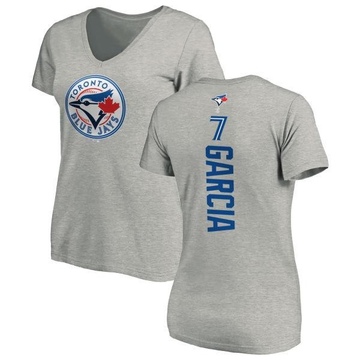 Women's Toronto Blue Jays Damaso Garcia ＃7 Backer Slim Fit T-Shirt Ash