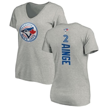 Women's Toronto Blue Jays Danny Ainge ＃2 Backer Slim Fit T-Shirt Ash