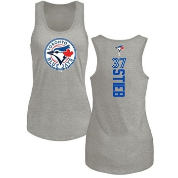 Women's Toronto Blue Jays Dave Stieb ＃37 Backer Tank Top Ash