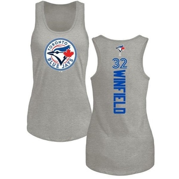 Women's Toronto Blue Jays Dave Winfield ＃32 Backer Tank Top Ash