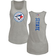 Women's Toronto Blue Jays Dillon Tate ＃33 Backer Tank Top Ash