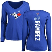 Women's Toronto Blue Jays Emmanuel Ramirez ＃67 Backer Slim Fit Long Sleeve T-Shirt - Royal