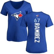 Women's Toronto Blue Jays Emmanuel Ramirez ＃67 Backer Slim Fit T-Shirt - Royal