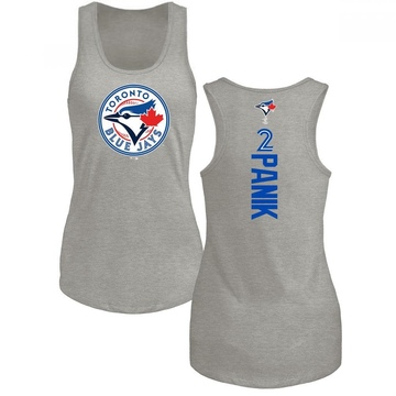 Women's Toronto Blue Jays Joe Panik ＃2 Backer Tank Top Ash