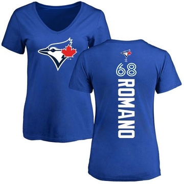 Women's Toronto Blue Jays Jordan Romano ＃68 Backer Slim Fit T-Shirt - Royal
