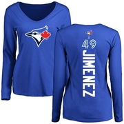 Women's Toronto Blue Jays Leo Jimenez ＃49 Backer Slim Fit Long Sleeve T-Shirt - Royal