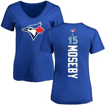 Women's Toronto Blue Jays Lloyd Moseby ＃15 Backer Slim Fit T-Shirt - Royal