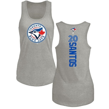 Women's Toronto Blue Jays Luis De Los Santos ＃20 Backer Tank Top Ash