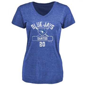 Women's Toronto Blue Jays Luis De Los Santos ＃20 Base Runner T-Shirt - Royal