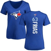 Women's Toronto Blue Jays Luis Frias ＃63 Backer Slim Fit T-Shirt - Royal