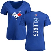 Women's Toronto Blue Jays Nathan Lukes ＃38 Backer Slim Fit T-Shirt - Royal