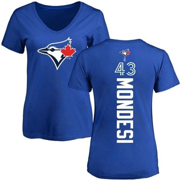 Women's Toronto Blue Jays Raul Mondesi ＃43 Backer Slim Fit T-Shirt - Royal